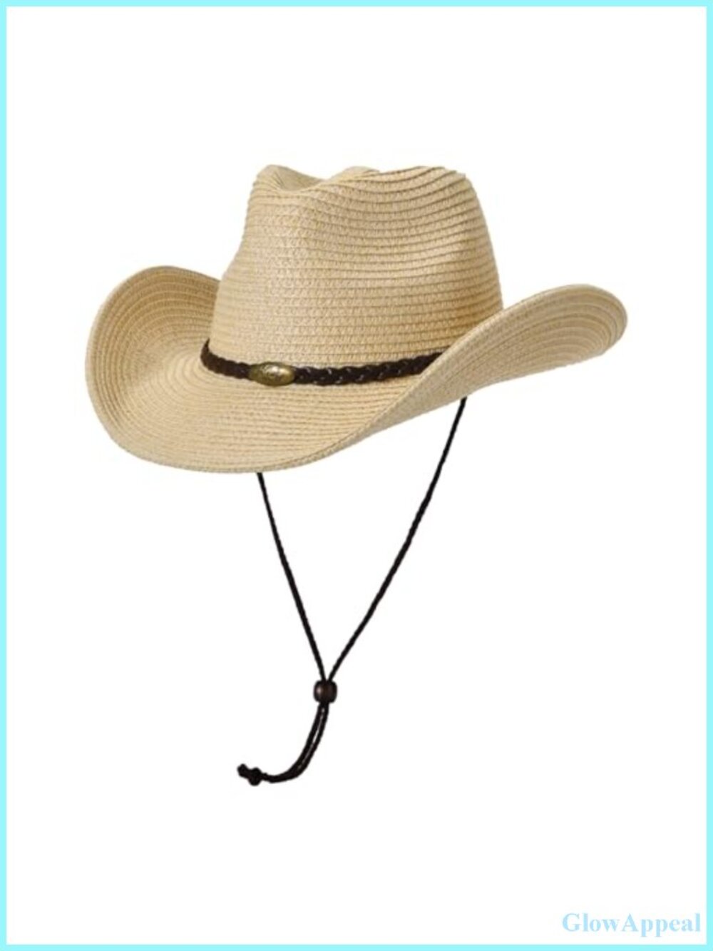 Paper Straw Cowboy Hat UPF 50+ Wide Brim Foldable Sun Hat